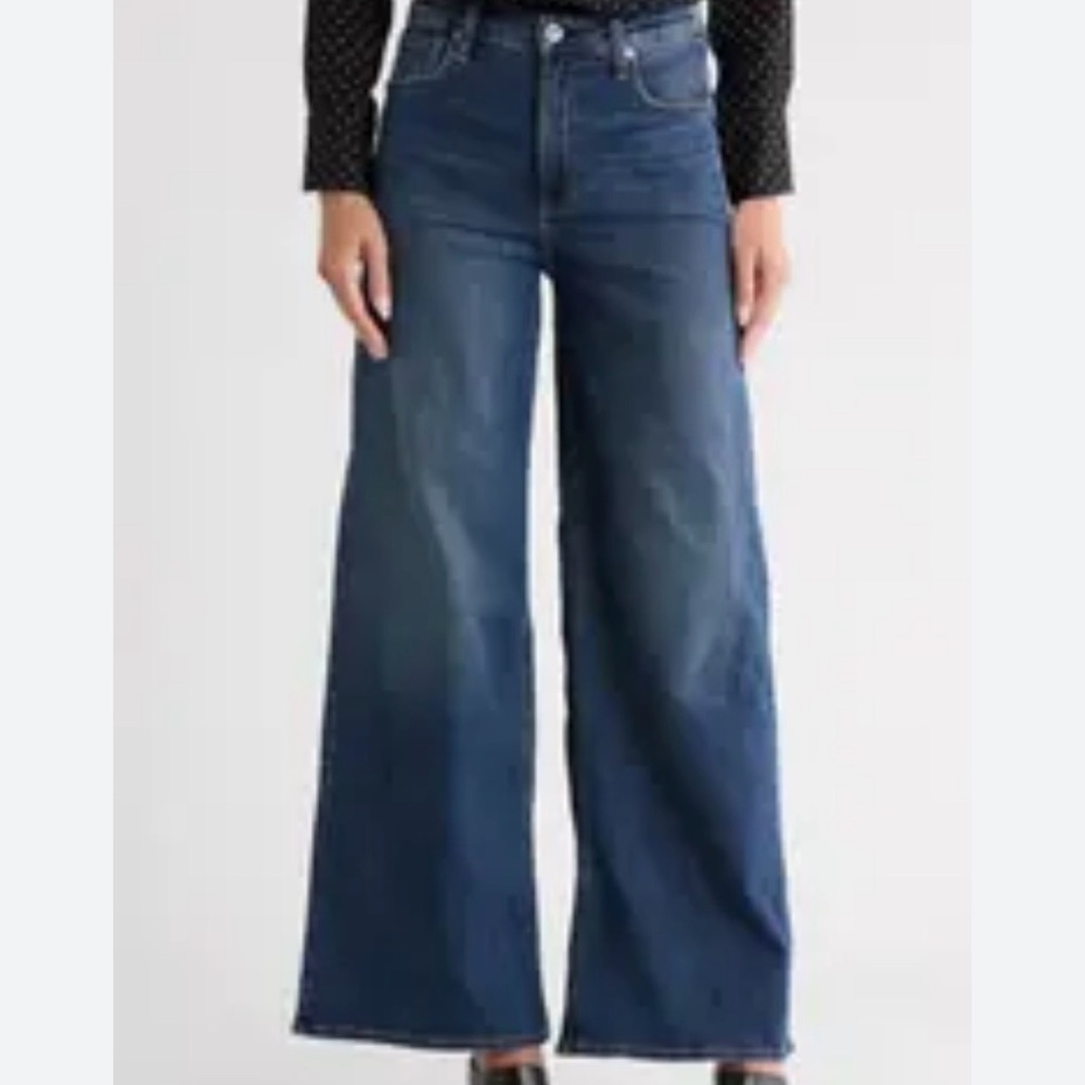 Rag & Bone Polk Serena High Rise Classic Blue Wide-Leg Jeans size 24